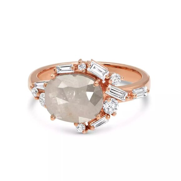 Meredith Young JewelryOne-of-a-kind rose gold and raw diamond ringsz 4